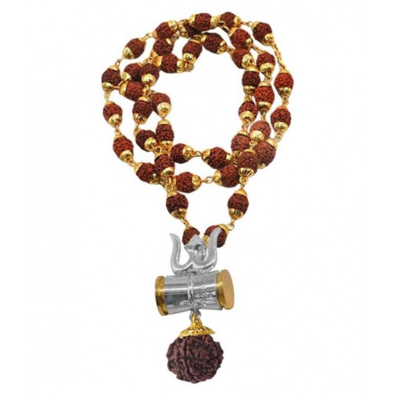 PAYSTORE Shiv Kavach Rudraksha Trishula Damru Locket  Gold-plated