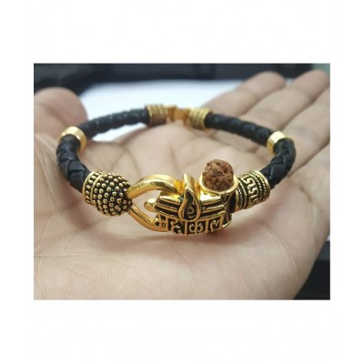 PAYSTORE Shiv Rudraksha Gold Plated Mahakal Bahubali BRACLET