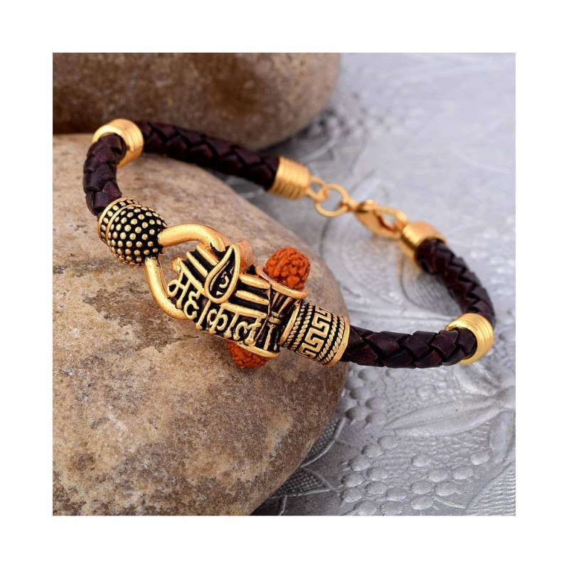 PAYSTORE Shiv Rudraksha Gold Plated Mahakal Bahubali BRACLET