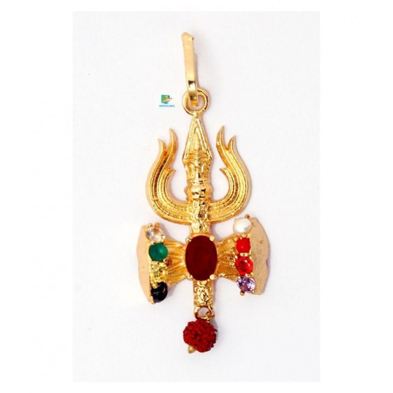 PAYSTORE Shiv Shakti Kavach Energized Navratna Pendant