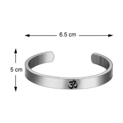PAYSTORE Silver Plated Stylish Bracelet Adjustable OM Design Kada