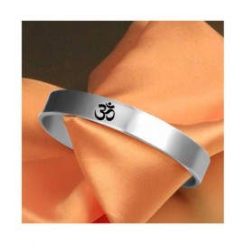 PAYSTORE Silver Plated Stylish Bracelet Adjustable OM Design Kada