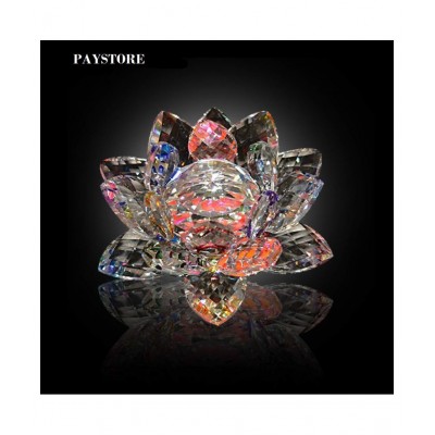 PAYSTORE Vastu/Feng Shui Crystal Lotus and Crystal Pyramid for Positive Energy, Vastu Correction, Success Good Luck and Prosperity Combo Pack OF 2