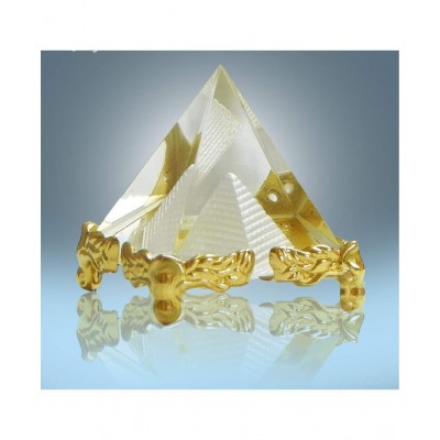 PAYSTORE Vastu/Feng Shui Crystal Lotus and Crystal Pyramid for Positive Energy, Vastu Correction, Success Good Luck and Prosperity Combo Pack OF 2