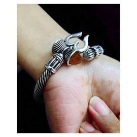 PC  Adjustable Bahubali Kada Mahakal Kada Bracelet Band Studded With Rudraksha Shiv Shankar Kada For Men Boys Girls
