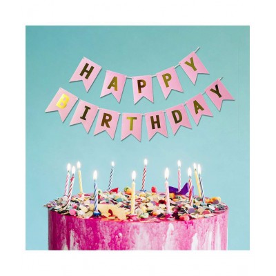 PINK- happy Birthday Balloons for Decoration, Premium Birthday Banner  (Set of 31))