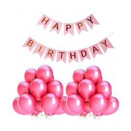 PINK- happy Birthday Balloons for Decoration, Premium Birthday Banner  (Set of 31))