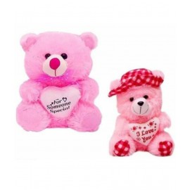 PINK CHECK & PINK MONO TEDDY 25 CM