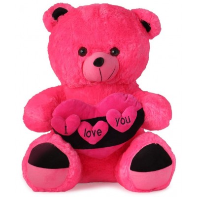 PINK I LOVE YOU TEDDY BEAR (45 CM) SOFT TOYS