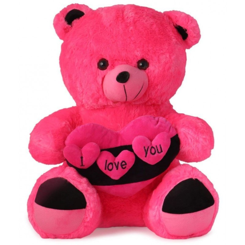 PINK I LOVE YOU TEDDY BEAR (45 CM) SOFT TOYS