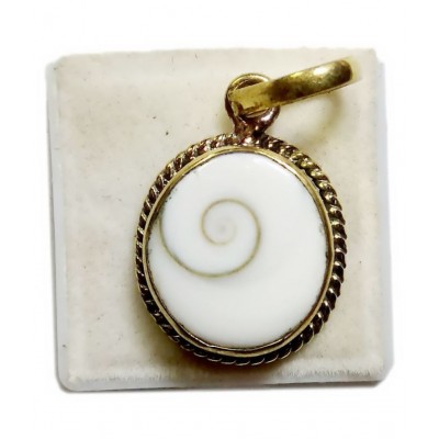 PRIYANSHU NAVARATN Gold Plated Natural Gomati Chakra Pendant Locket 6.50-7.50 Carat Panchdhatu Metal Pendant Locket for Men and Women