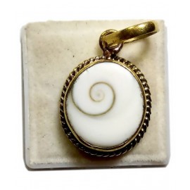 PRIYANSHU NAVARATN Gold Plated Natural Gomati Chakra Pendant Locket 6.50-7.50 Carat Panchdhatu Metal Pendant Locket for Men and Women