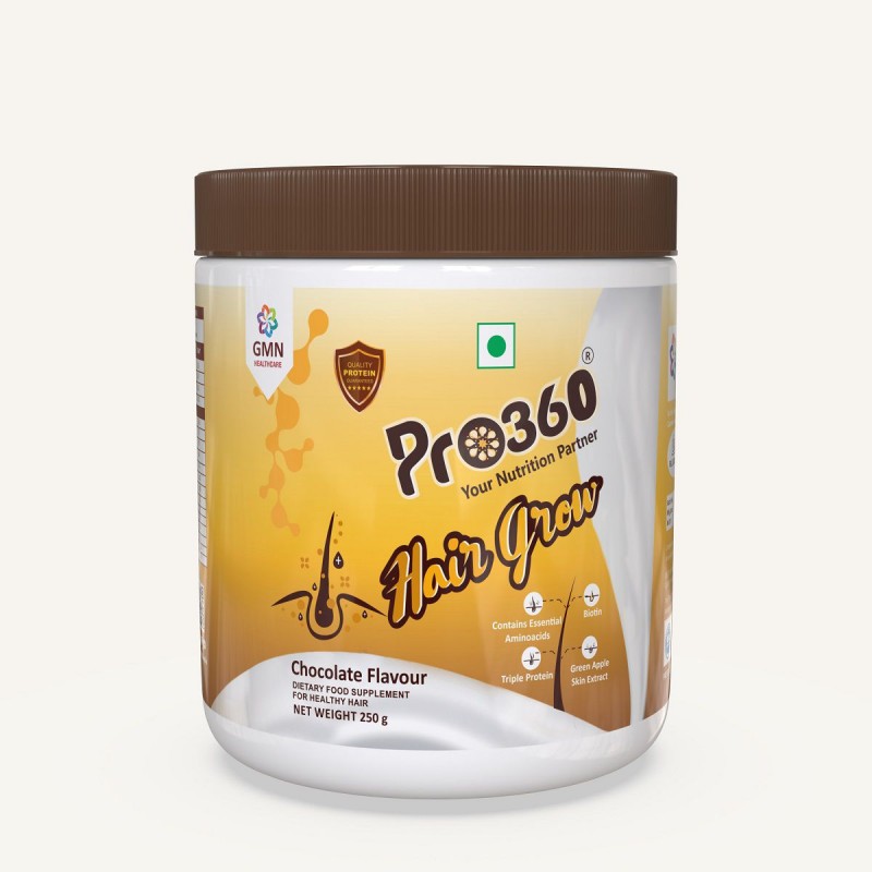 PRO360 Hair Grow Protein Health Drink Powder 250 gm Chocolate