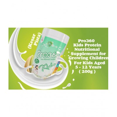 PRO360 Kids Protein for Growing,Improve Immunity/Prevent Allergies & Infection Aged 5-12 Yrs - Kesar Pista Energy Drink for Children 200 gm