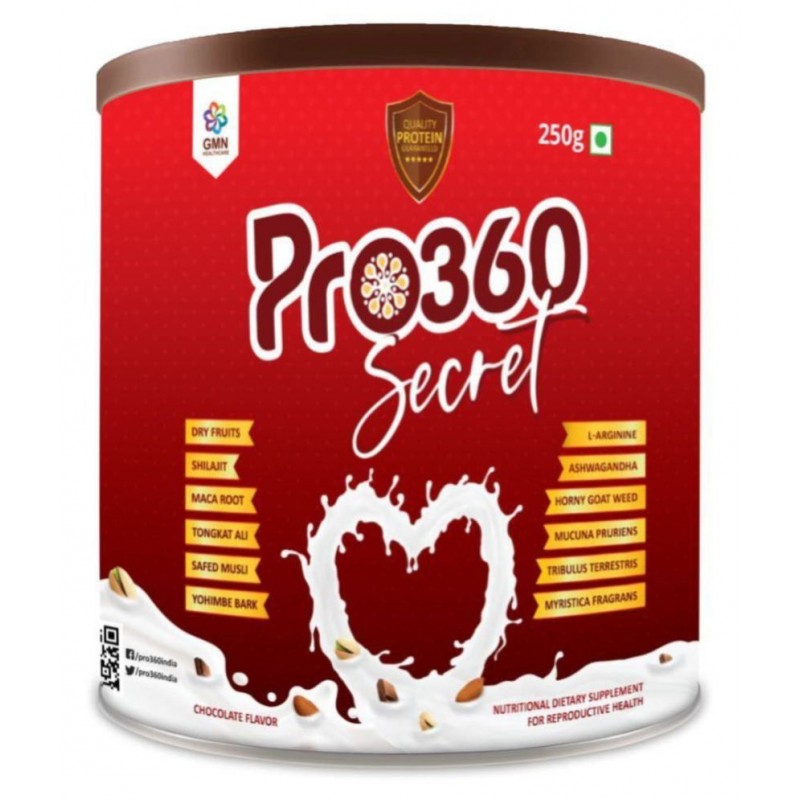 PRO360 Secret for Men Wellness Health Drink Powder 250 gm Chocolate