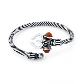 PS CREATIONS Adjustable Bahubali Kada Mahakal Kada Bracelet Band Studded With Rudraksha Shiv Shankar Kada For Men Boys Girls