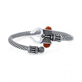 PS CREATIONS Adjustable Bahubali Kada Mahakal Kada Bracelet Band Studded With Rudraksha Shiv Shankar Kada For Men Boys Girls