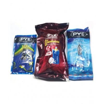 PYE Set of 3 hand tool Combo(Pliers 155 mm/8in1 Screw Driver Kit/Wire Stripper and Cutter 130 mm)