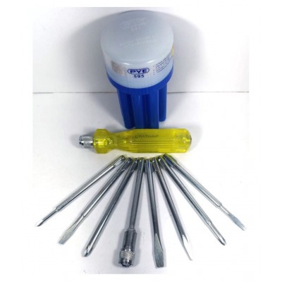 PYE Set of 3 hand tool Combo(Pliers 155 mm/8in1 Screw Driver Kit/Wire Stripper and Cutter 130 mm)