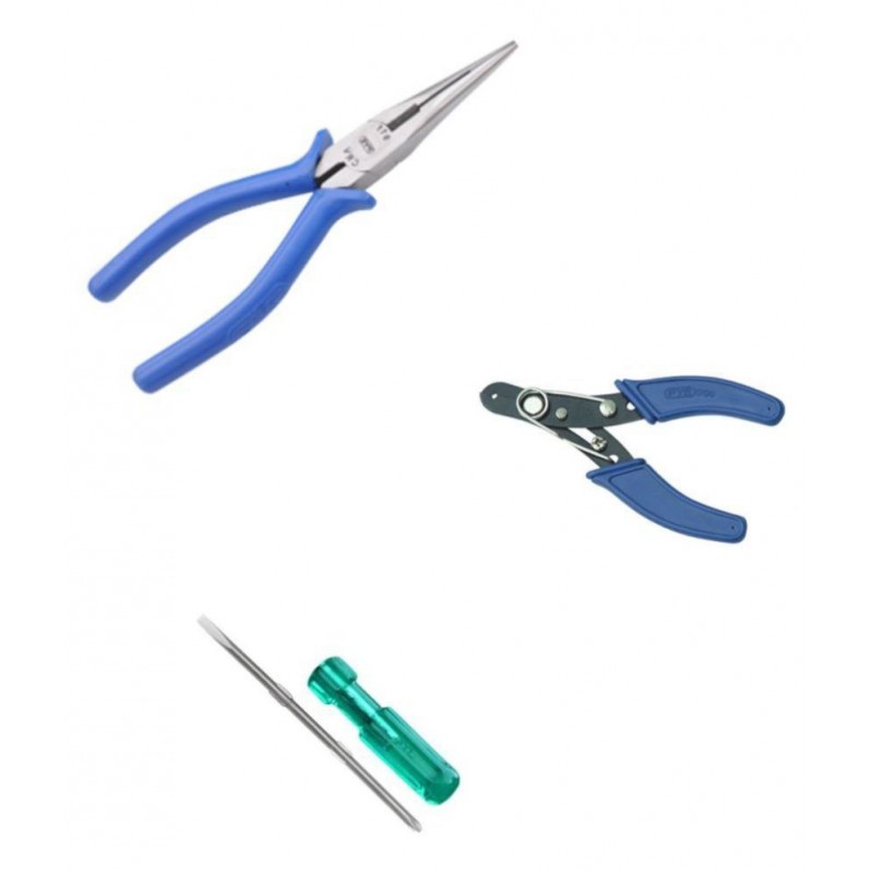 PYE-tools hardware Set of 3 Hand Tool Combo Wire Stripper (950)/ Long Nose Plier (911)/Double-end Screwdriver (576)