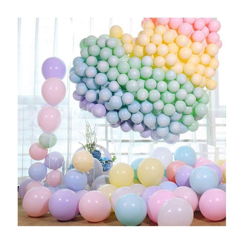 Pack of 50) Pastel Latex Balloons 10 Inches Candy Colored Latex Party Balloons for Wedding Graduation Kids