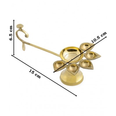 Panch Aarti & Pooja Hand Bell Combine Set/ Brass Pooja Accessories By Shriram Traders