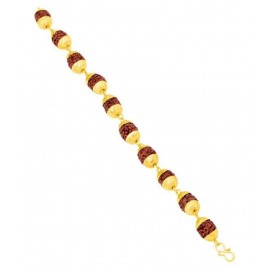 Panchmukhi Rudraksha Bracelet With Golden Cap