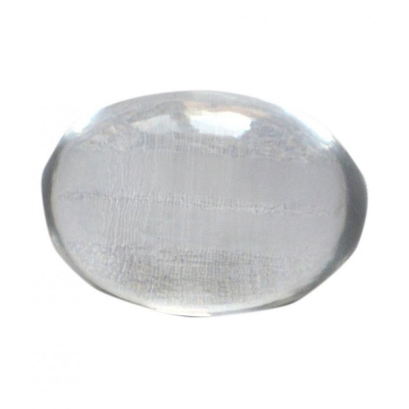 Pandit NM Shrimali White Glass Quartz Crystal Sphatik Shiva Lingam