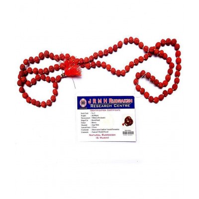 Pantone 100% Orginal 5 Face Nepal Rudraksha Mala with 8mm 108 Beads with Lab Certificate - Pack of 1