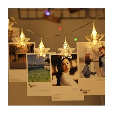 Party Propz 10 LED Star Photo Clip Fairy Lights - 4 FT Long - Home Decoration Valentine Gifts Girlfriend Boyfriend Birthday Anniversary Party Event