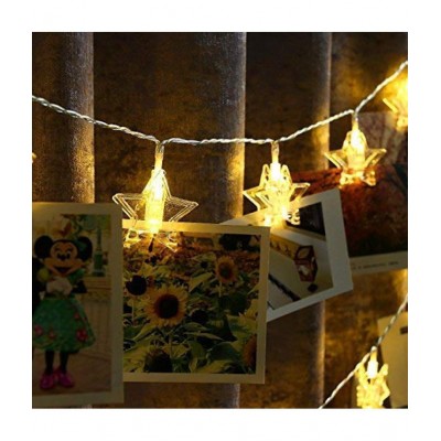 Party Propz 10 LED Star Photo Clip Fairy Lights - 4 FT Long - Home Decoration Valentine Gifts Girlfriend Boyfriend Birthday Anniversary Party Event