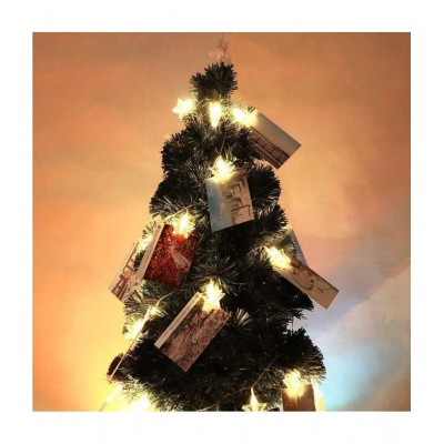 Party Propz 10 LED Star Photo Clip Fairy Lights - 4 FT Long - Home Decoration Valentine Gifts Girlfriend Boyfriend Birthday Anniversary Party Event