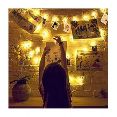Party Propz 10 Photo Clip Fairy String Lights for Outdoor, Indoor, Anniversary, Birthday Diwali, Christmas Decoration, Valentine Gifts Girlfriend or Boyfriend, Bedroom, Home Photos Light Decor