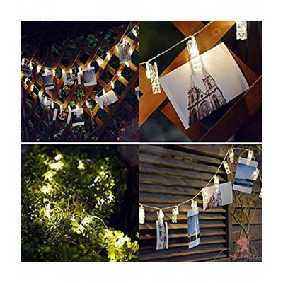 Party Propz 10 Photo Clip Fairy String Lights for Outdoor, Indoor, Anniversary, Birthday Diwali, Christmas Decoration, Valentine Gifts Girlfriend or Boyfriend, Bedroom, Home Photos Light Decor