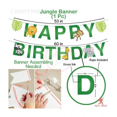 Party Propz 22Pcs Jungle Theme Birthday Combo For Jungle Birthday Decoration Items