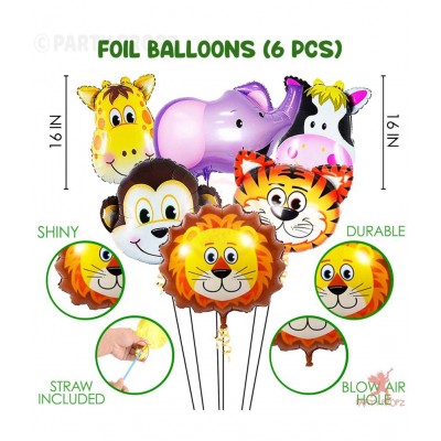 Party Propz 22Pcs Jungle Theme Birthday Combo For Jungle Birthday Decoration Items