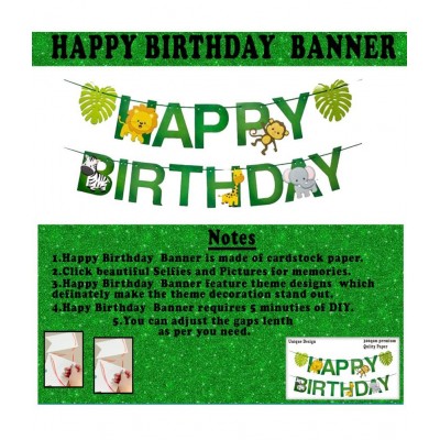 Party Propz 2nd Birthday Jungle Theme Decoration For Girls Boys - 55Pcs Two Wild Decoration - 2nd Birthday Party Decorations,Birthday Decorations kit for Girls 2nd birthday/ Baby Birthday Decoration Items 2 Year