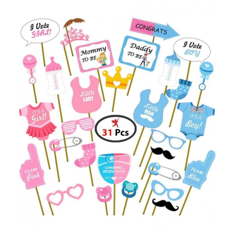 Party Propz Baby Shower Props For Photoshoot, Photo Booth, Decorations 29Pcs for Mom to Be Shoot, Maternity Shoot, Photography For Babyshower Items,Prop Materials