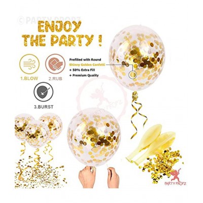 Party Propz Birthday Decorations kit for Boys - 42pcs Combo Sets - Blue Happy Birthday Banner Silver Foil Curtain Metallic Confetti Balloons for Boys Adult Husband / Birthday Decoration for Boys