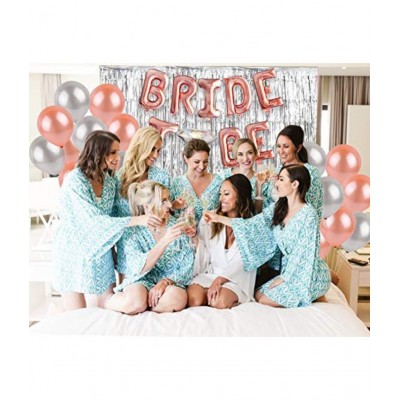 Party Propz Bride To Be Decoration Set 54Pcs With Bride To Be Ring Foil Balloon, Metallic Balloons, Silver Foil Curtain and Sash/Bridal Shower Decorations Items/Bachelorette