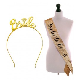 Party Propz Bride To Be Glitter Sash With Hairband For Bride To Be Or Bachelorette Parties