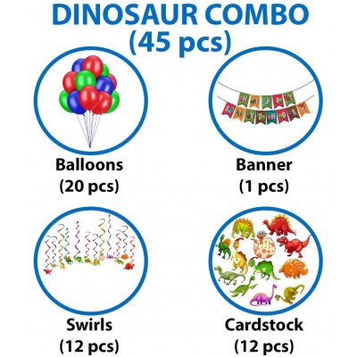 Party Propz Dinosaur Theme Birthday Decorations - 45Pcs For Boys, Girls, Kids - Kids Birthday Decoration Items, Birthday Decoration Items For Kids, Birthday Decorations Kit for Boys, Balloons