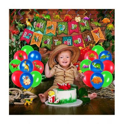 Party Propz Dinosaur Theme Birthday Decorations - 45Pcs For Boys, Girls, Kids - Kids Birthday Decoration Items, Birthday Decoration Items For Kids, Birthday Decorations Kit for Boys, Balloons