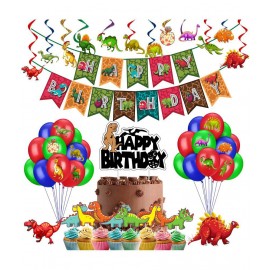 Party Propz Dinosaur Theme Birthday Decorations - 56Pcs For Boys, Girls, Kids - Kids Birthday Decoration Items, Birthday Decoration Items For Kids, Birthday Decorations Kit for Boys, Balloons