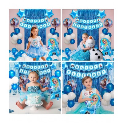 Party Propz Frozen Theme Birthday Decoration for Girls 37Pcs - Princess Elsa Birthday Decorations - Frozen Birthday Decorations for Girls / Frozen Balloons for Birthday Decoration