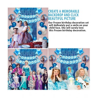 Party Propz Frozen Theme Birthday Decoration for Girls 37Pcs - Princess Elsa Birthday Decorations - Frozen Birthday Decorations for Girls / Frozen Balloons for Birthday Decoration