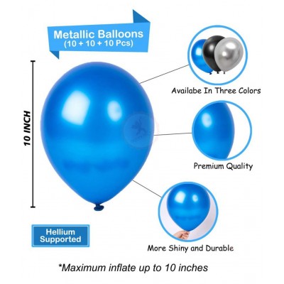 Party Propz Happy Birthday Balloons Decoration Kit 31 Pcs Set for Husband Boys Kids Balloons Decorations Items Combo with Helium Letters Foil Balloon Banner, Latex Metallic Balloons