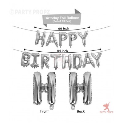Party Propz Happy Birthday Balloons Decoration Kit 31 Pcs Set for Husband Boys Kids Balloons Decorations Items Combo with Helium Letters Foil Balloon Banner, Latex Metallic Balloons