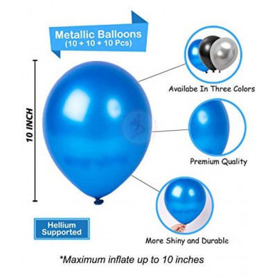 Party Propz Happy Birthday Balloons Decoration Kit 31 Pcs Set for Husband Boys Kids Balloons Decorations Items Combo with Helium Letters Foil Balloon Banner, Latex Metallic Balloons