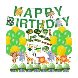 Party Propz Jungle Theme Party Decoration - 49Pcs For Boys Theme Decoration